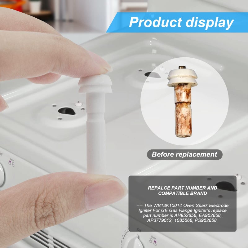 Earthtec (4 Pack) Gas Range Oven Spark Electrode Igniter - for GE WB13K10014 AP3779012 1085568 - Image 5